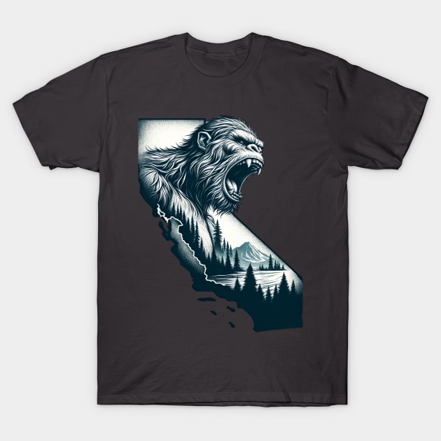 Roaring Bigfoot & California Essence - Double Exposure Tribute T-Shirt by Spearhead Ink